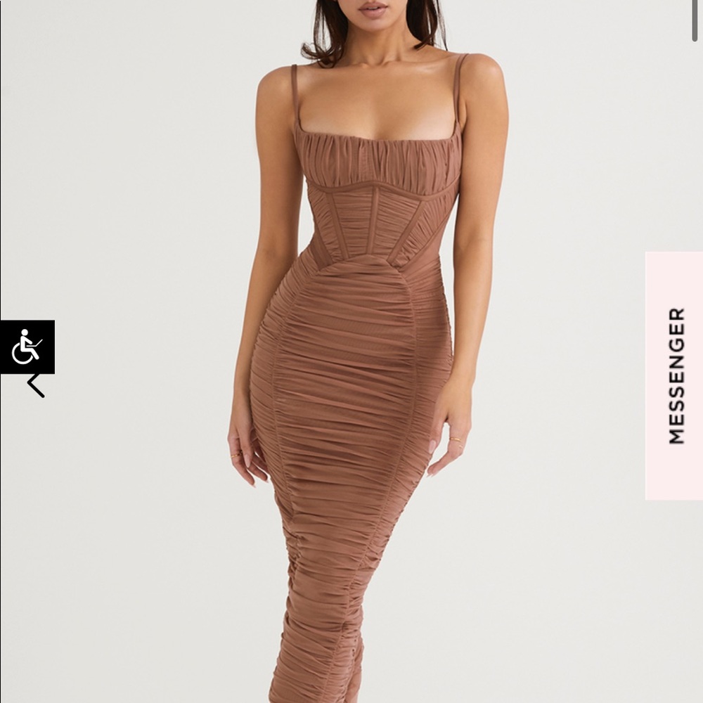 Mocha corset maxi dress- House of CB